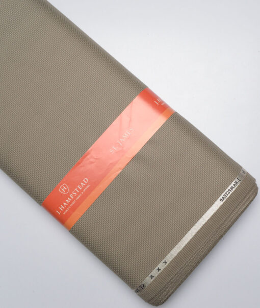 J.Hampstead  Structured Polyester Viscose Suiting Fabric (Light Brown)