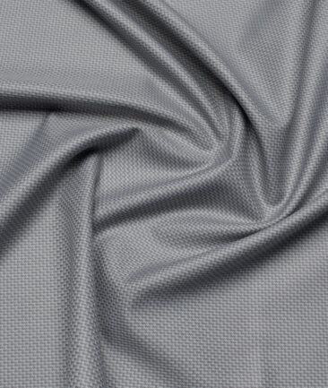 J.Hampstead  Structured Polyester Viscose Suiting Fabric (Light Grey)