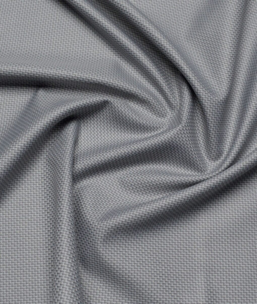 J.Hampstead  Structured Polyester Viscose Suiting Fabric (Light Grey)
