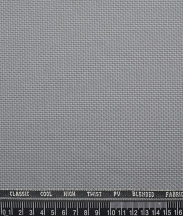 J.Hampstead  Structured Polyester Viscose Suiting Fabric (Light Grey)