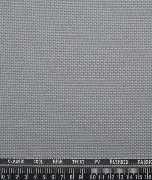 J.Hampstead  Structured Polyester Viscose Suiting Fabric (Light Grey)
