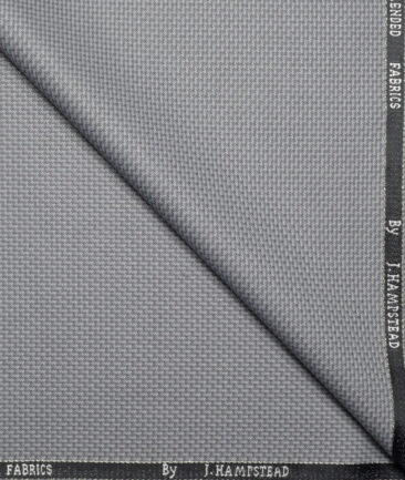 J.Hampstead  Structured Polyester Viscose Suiting Fabric (Light Grey)