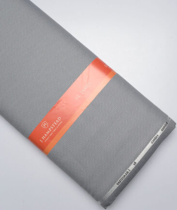 J.Hampstead  Structured Polyester Viscose Suiting Fabric (Light Grey)