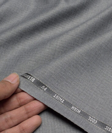 J.Hampstead  Self Design Polyester Viscose Suiting Fabric (Light Grey)