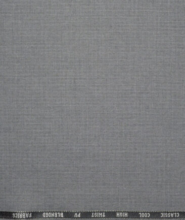 J.Hampstead  Self Design Polyester Viscose Suiting Fabric (Light Grey)