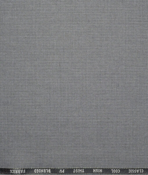 J.Hampstead  Self Design Polyester Viscose Suiting Fabric (Light Grey)