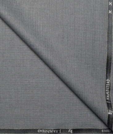 J.Hampstead  Self Design Polyester Viscose Suiting Fabric (Light Grey)