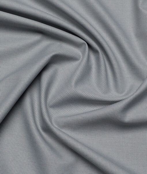 J.Hampstead  Structured Polyester Viscose Suiting Fabric (Light Grey)