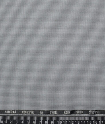 J.Hampstead  Structured Polyester Viscose Suiting Fabric (Light Grey)