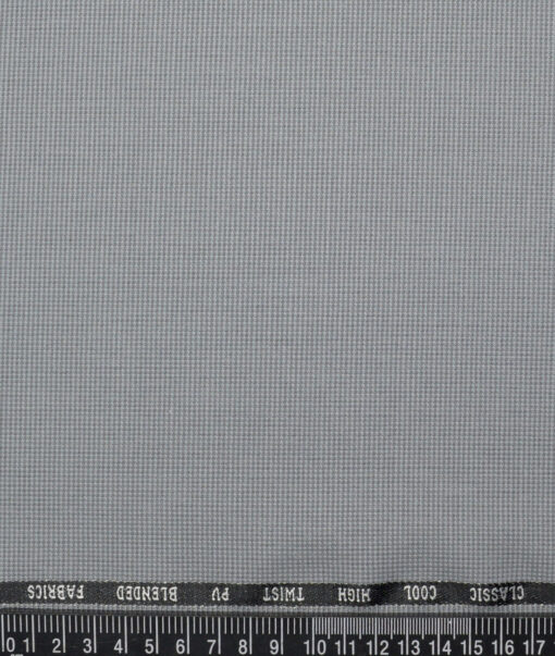 J.Hampstead  Structured Polyester Viscose Suiting Fabric (Light Grey)