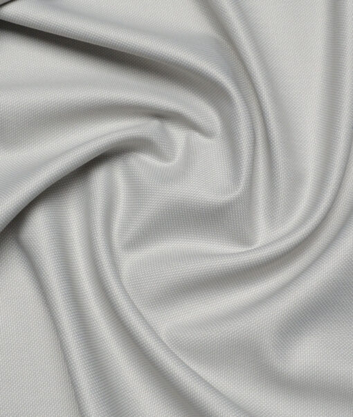 J.Hampstead  Structured Polyester Viscose Suiting Fabric (Very Light Grey)