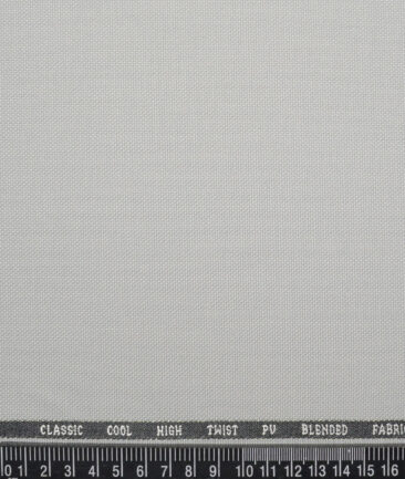 J.Hampstead  Structured Polyester Viscose Suiting Fabric (Very Light Grey)