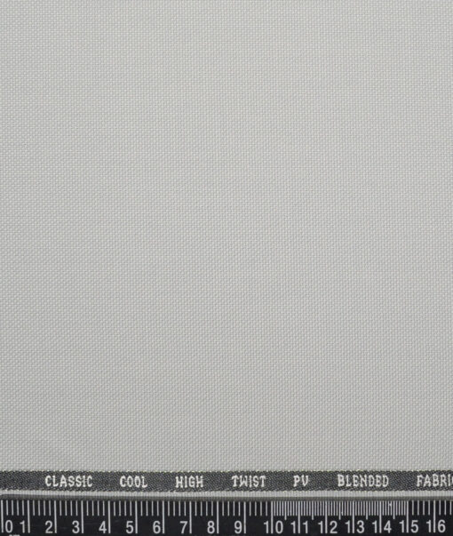 J.Hampstead  Structured Polyester Viscose Suiting Fabric (Very Light Grey)