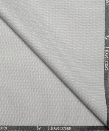 J.Hampstead  Structured Polyester Viscose Suiting Fabric (Very Light Grey)