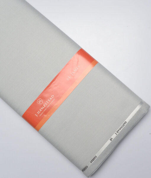 J.Hampstead  Structured Polyester Viscose Suiting Fabric (Very Light Grey)