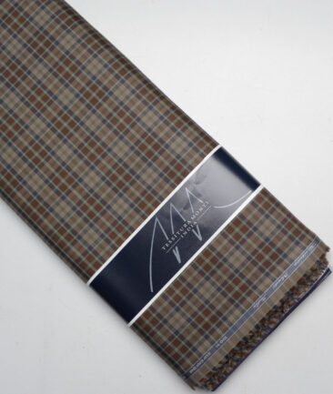 Tessitura Monti  Giza Cotton Checks Shirting Fabric (Brown)