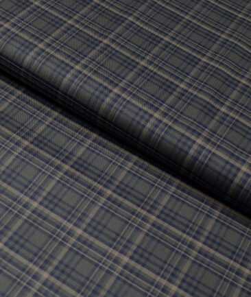 Tessitura Monti  Giza Cotton Checks Shirting Fabric (Dark Green)