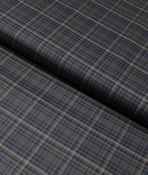 Tessitura Monti  Giza Cotton Checks Shirting Fabric (Dark Green)