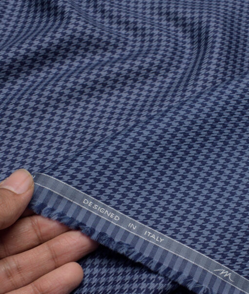 Tessitura Monti  Giza Cotton Structured Shirting Fabric (Blue)