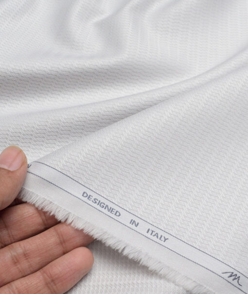 Tessitura Monti  Giza Cotton Structured Shirting Fabric (Light Grey)