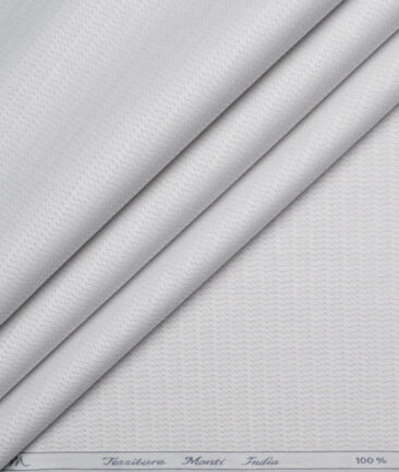 Tessitura Monti  Giza Cotton Structured Shirting Fabric (Light Grey)