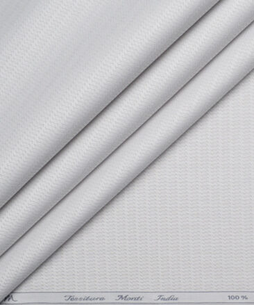 Tessitura Monti  Giza Cotton Structured Shirting Fabric (Light Grey)