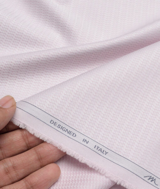 Tessitura Monti  Giza Cotton Structured Shirting Fabric (Pink)