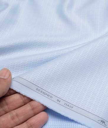 Tessitura Monti  Giza Cotton Structured Shirting Fabric (Sky Blue)
