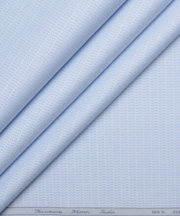 Tessitura Monti  Giza Cotton Structured Shirting Fabric (Sky Blue)