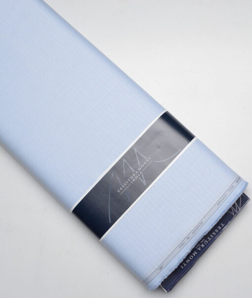 Tessitura Monti  Giza Cotton Structured Shirting Fabric (Sky Blue)