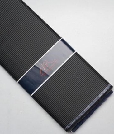 Tessitura Monti 2 Ply 70's Giza Cotton Striped Shirting Fabric (Dark Green & Black)