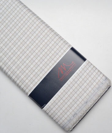 Tessitura Monti 2 Ply 70's Giza Cotton Checks Shirting Fabric (Light Grey)