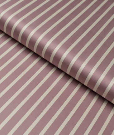 Tessitura Monti 2 Ply 70's Giza Cotton Striped Shirting Fabric (Onion Purple)