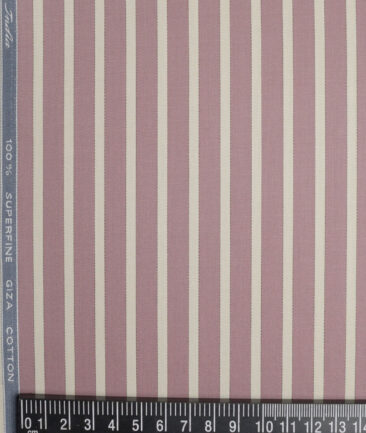 Tessitura Monti 2 Ply 70's Giza Cotton Striped Shirting Fabric (Onion Purple)