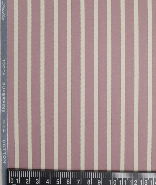 Tessitura Monti 2 Ply 70's Giza Cotton Striped Shirting Fabric (Onion Purple)