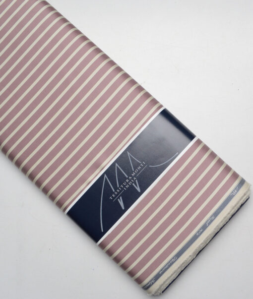 Tessitura Monti 2 Ply 70's Giza Cotton Striped Shirting Fabric (Onion Purple)