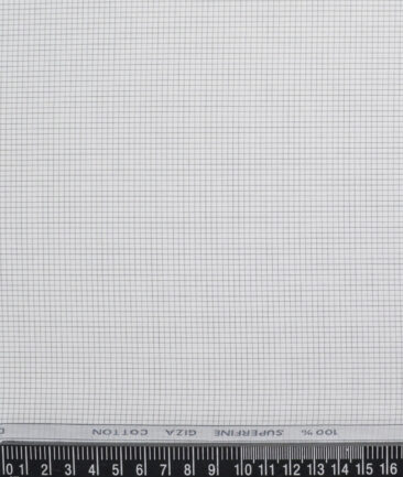 Tessitura Monti 2 Ply 70's Giza Cotton Checks Shirting Fabric (White & Grey)