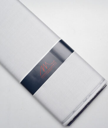 Tessitura Monti 2 Ply 70's Giza Cotton Checks Shirting Fabric (White & Grey)