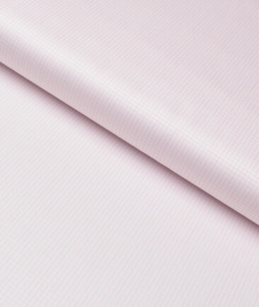 Tessitura Monti 2 Ply 70's Giza Cotton Checks Shirting Fabric (White & Pink)