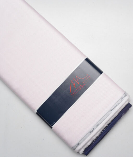 Tessitura Monti 2 Ply 70's Giza Cotton Checks Shirting Fabric (White & Pink)