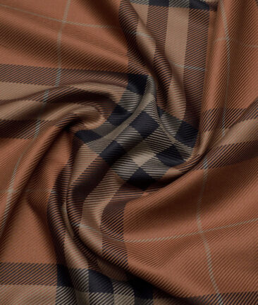 Tessitura Monti  Giza Cotton Checks Shirting Fabric (Copper)
