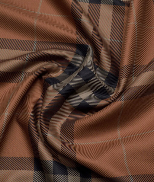 Tessitura Monti  Giza Cotton Checks Shirting Fabric (Copper)