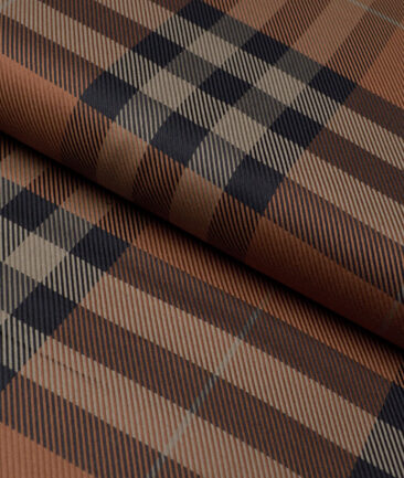 Tessitura Monti  Giza Cotton Checks Shirting Fabric (Copper)
