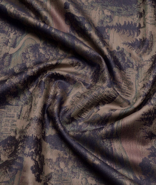 Tessitura Monti  Giza Cotton Self Design Shirting Fabric (Brown)