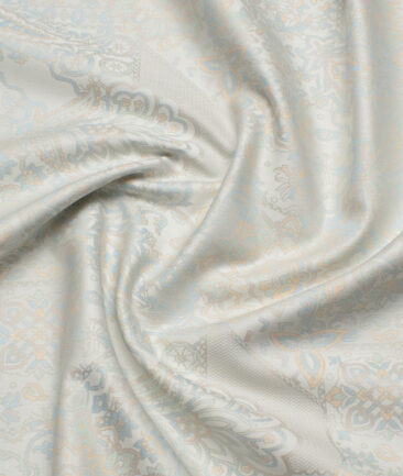 Tessitura Monti  Giza Cotton Self Design Shirting Fabric (Cream & Grey)