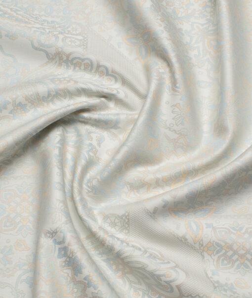 Tessitura Monti  Giza Cotton Self Design Shirting Fabric (Cream & Grey)