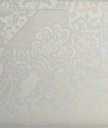 Tessitura Monti  Giza Cotton Self Design Shirting Fabric (Cream & Grey)