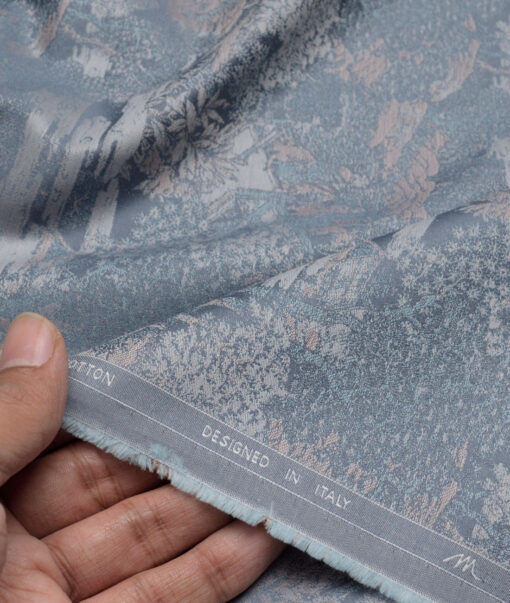 Tessitura Monti  Giza Cotton Self Design Shirting Fabric (Grey)