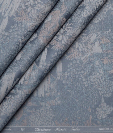 Tessitura Monti  Giza Cotton Self Design Shirting Fabric (Grey)