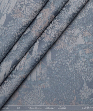 Tessitura Monti  Giza Cotton Self Design Shirting Fabric (Grey)